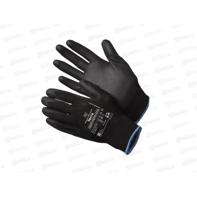 Перчатки нейлоновые (полиур покр) Terra GM-1001PU-black-8, черн., р.8*12/240