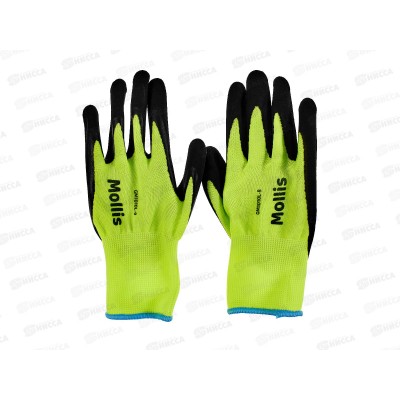Перчатки нейлоновые (всп. латекс) Mollis GM-1010L-9, р.9*12/240