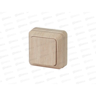 Выключатель INTRO Quadro открытой установки, 10А-250В, сосна, 2-101-11 *10/200