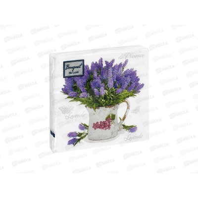Салфетки 3сл 25л 24*24 Bouquet de Luxe Лаванда, 25677 *15