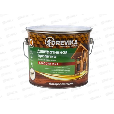 Декоративная пропитка DREVIKA 2в1 Классик белый 2,7л *4