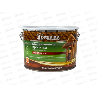 Декоративная пропитка DREVIKA 2в1 Классик орегон 9,0л *1 Декоративная пропитка DREVIKA 2в1 Классик орегон 9,0л *1