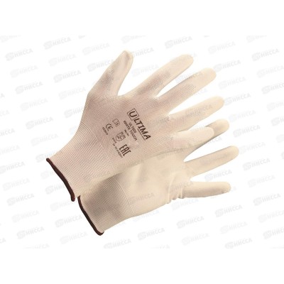 Перчатки нейлоновые с полиуретановым покрытием, белые ULTIMA 620 white touch р.10/XL, ULT620 *12/240