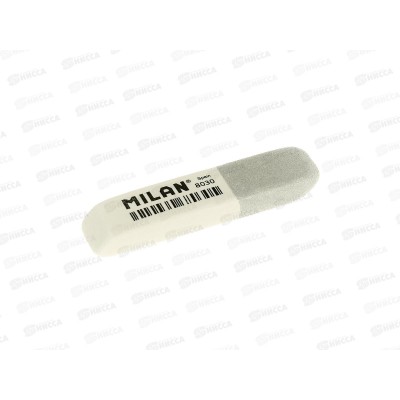 Ластик MILAN 8030 скошенный 6х1,4х10,7см, бело-серый СММ8030BG  *30