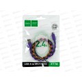 Дата-кабель More USB 2.4A для micro USB Hoco X116 нейлон 1м Gradient Purple
