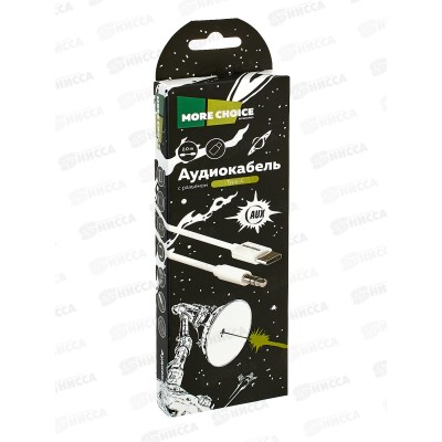 Аудиокабель AUX 3,5mm 2м More choice UK22в White Аудиокабель AUX 3,5mm 2м More choice UK22в White