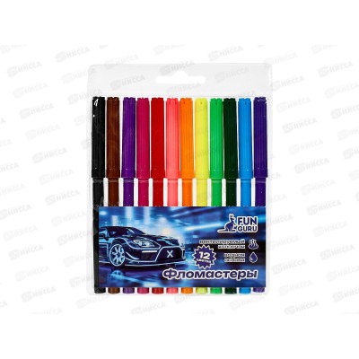 Фломастеры 12цв. &quotBoy's world.Supercar&quot вентил. колпачек, D-608B-2945l  *12/240