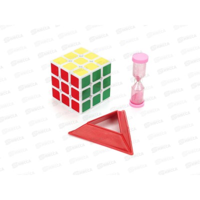 Логическая игра кубик 3х3, часы песочные К471-Н24097-R на блистере Логическая игра кубик 3х3, часы песочные К471-Н24097-R на блистере
