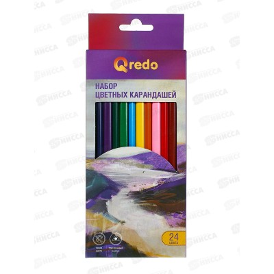 Карандаши 24цв QREDO &quotMountain River&quot дерев. трехгран., 15-3164 *6