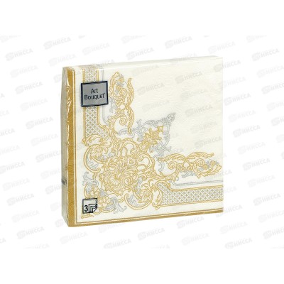 Салфетки 3сл 16л 33*33 Art Bouquet Барокко Узор Классика,25625*12