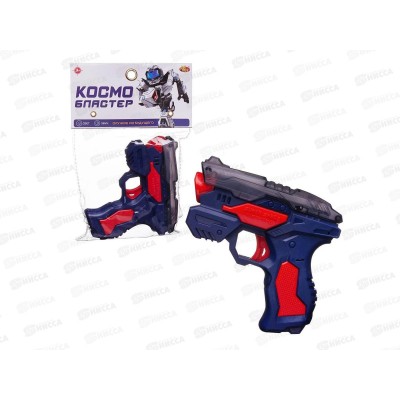 Космобластер на батарейках сине-красный, 12х3,8х12см, РТ-01769, 601695