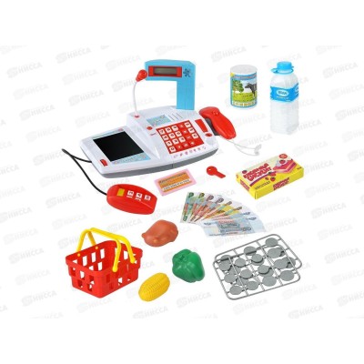 Касса в наборе с продуктами, свет, звук, РТ-00814, 601385
