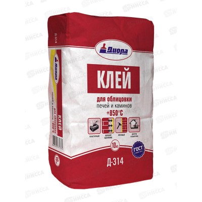 Клей для облицовки печей и кеминов +850С Д-314 25кг