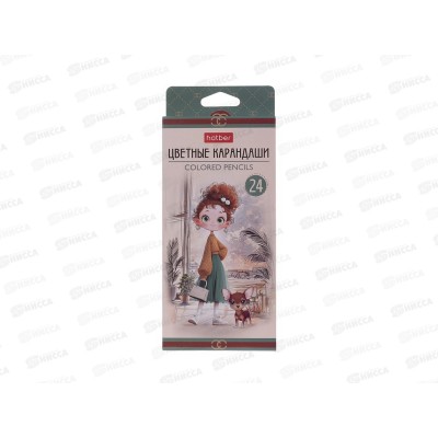 Карандаши 24цв Hatber Модница трехгран к/к 095279  *6