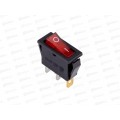 Выключатель клавишный 250В 6А ON-OFF красный с подс, SBE-06-S34r-rp