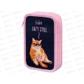 Пенал ПИФАГОР Lazy cat  3отд. 19*11см. 272252  *12