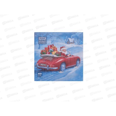 Салфетки 3сл 20л 33*33 Bouquet Home Дед Мороз в пути *12 57787