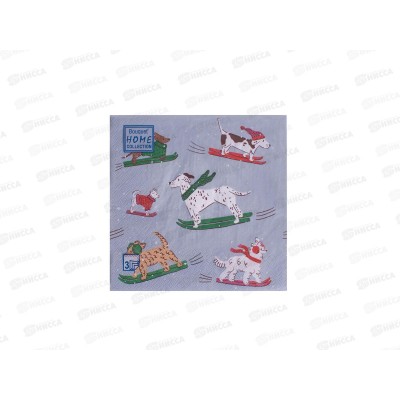 Салфетки 3сл 20л 33*33 Bouquet Home Лыжники ,25689*12