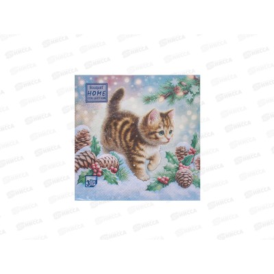 Салфетки 3сл 20л 33*33 Bouquet Home Любопытный котенок ,25610*12