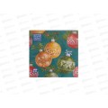 Салфетки 3сл 20л 33*33 Bouquet Home Новогодние шары на зелен,57080*12
