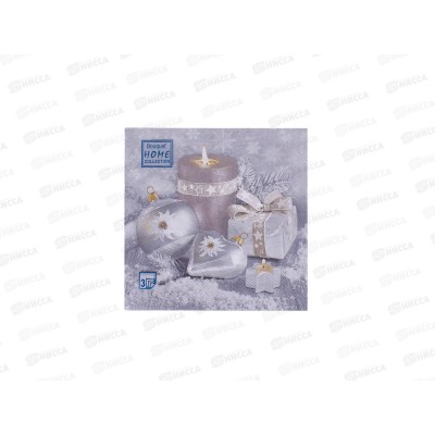Салфетки 3сл 20л 33*33 Bouquet Home Праздн.натюрморт.Серебро 25108*12