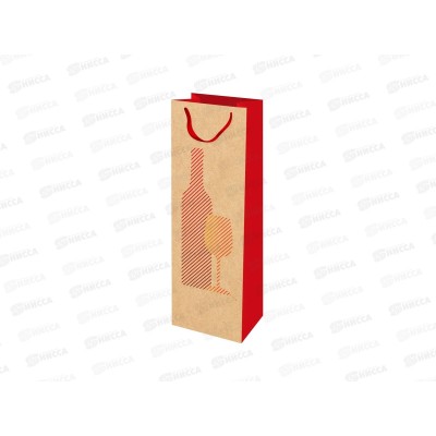 Пакет подарочный MI 12х36х8,5см Bottle Набор на вечер крафт ППК-3991