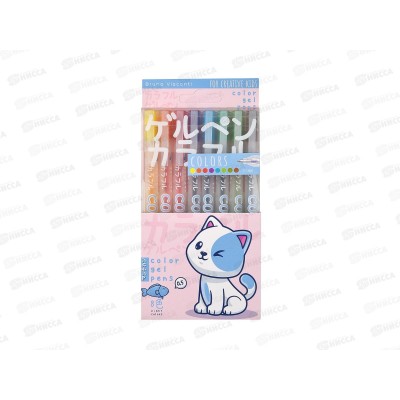 Ручки гел. B.V. Милые зверушки,8цв,яркие цвета, 0.5мм 20-0362 *1