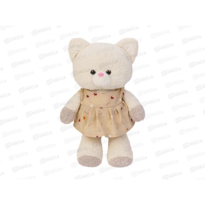 Кошка Марта 32см, цвет-молочный, с платьем, 4816381712267  Мила