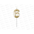 Свечи д/торта СИТИ ХОУМ Цифра &quot6&quot блестящая (Ж12) СЦБ6