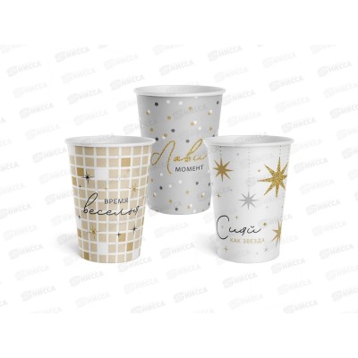 Стаканы бум. СИТИ ХОУМ PRT 250мл 6шт (Г14) CUPPRT250