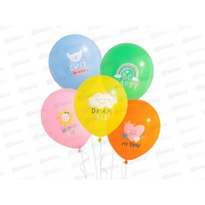 Шары СИТИ ХОУМ крас с рис 5шт (Party4-4) ШЛЦММ