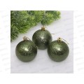 Набор елочных шаров 3шт &quotМягкий блеск&quot 7см изумруд 652-300