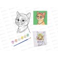 Картина по номерам 20*20см Кошечка на стиле (краски 6цв) К122