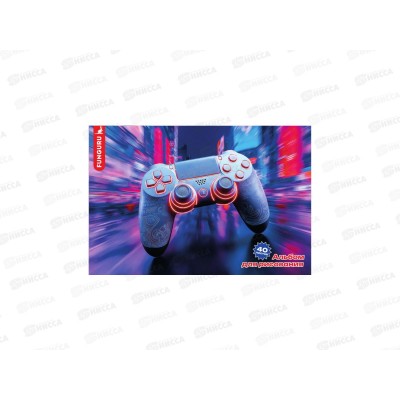 Альбом для рисования 40л Funguru &quot Boy's world. Game&quot, D-608B-4100-6
