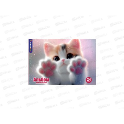 Альбом для рисования 24л Funguru &quotУ котика лапки&quot, D-608B-4103-1 *12/120