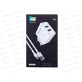 З/у сетевое 2USB 2.4A More choice NC11 с кабелем USB+Lightning White