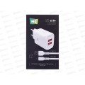 З/у сетевое 2USB 2.4A для micro USB More choice HC10м White