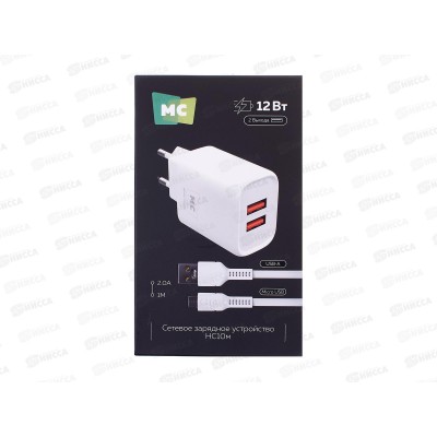 З/у сетевое 2USB 2.4A для micro USB More choice HC10м White