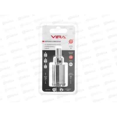 Коронка алмазная по керамике VIRA 25мм трехгранный хвостовик, 559502 *10/200