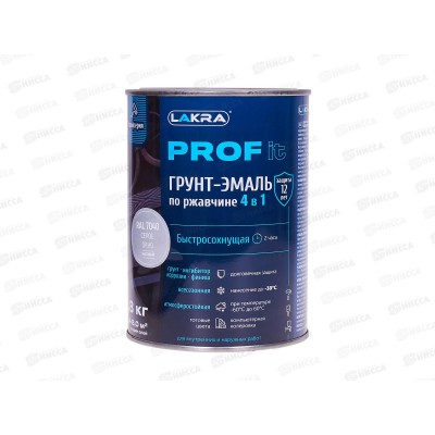 Грунт-эмаль 4в1 PROF IT  0,8кг Серое окно RAL7040, быстросохнущая, 8311374