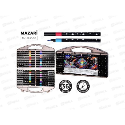 Маркеры MAZARI Берто акриловые 36цв. с блестками M-15250-36 *12