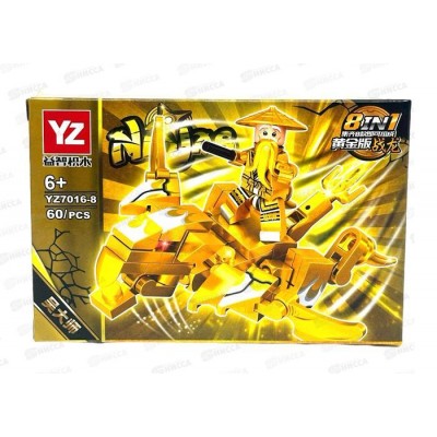 Конструктор NINJAS 8в1 Ниндзя и самолет, 60дет, YZ7016-8, 35324