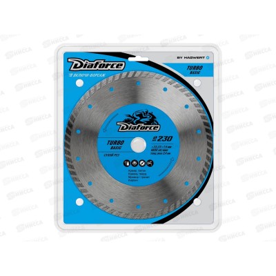 Диск алмазный DIAFORCE Turbo Basic 230х22.23х7,5x2,4мм сухой рез *25