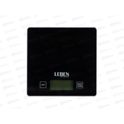 Весы кухонные LEBEN электронные, стекло, 5кг, 268-045  г