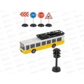 Автобус инерц. ИК-4781 (16,5*3,7*4,7см) (светофор, 4 знака)