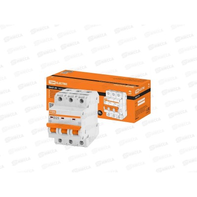 Авт.выкл. ВА47-29 3P 25А 4,5кА D TDM, 0175