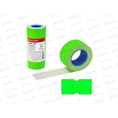 Ценники д/эт.пист. BRAU  21*12мм 600шт прямоуг. зел., 123571 *5/100