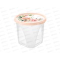 Контейнер 1л &quotРозы&quot круглый, светло-розовый, 223187807/04