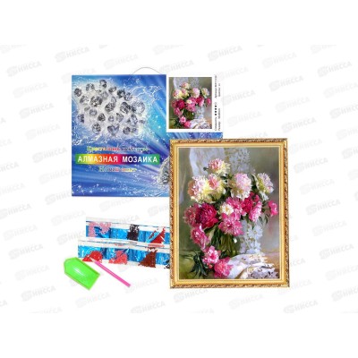 Алмазная мозаика 30*40 (ПВ, п-к) Пионы GB91247