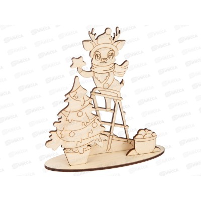 Заготовка для декор. &quotMr.Carving&quot БАНГ-13 на подставке Олененок фанера 13,7х13х0,3см